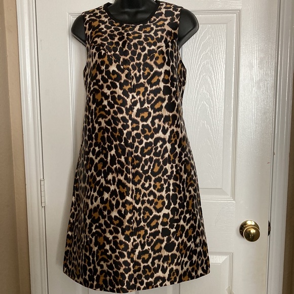 J. Crew Animal Print Sleeveless Dress Size 4 - Picture 1 of 15